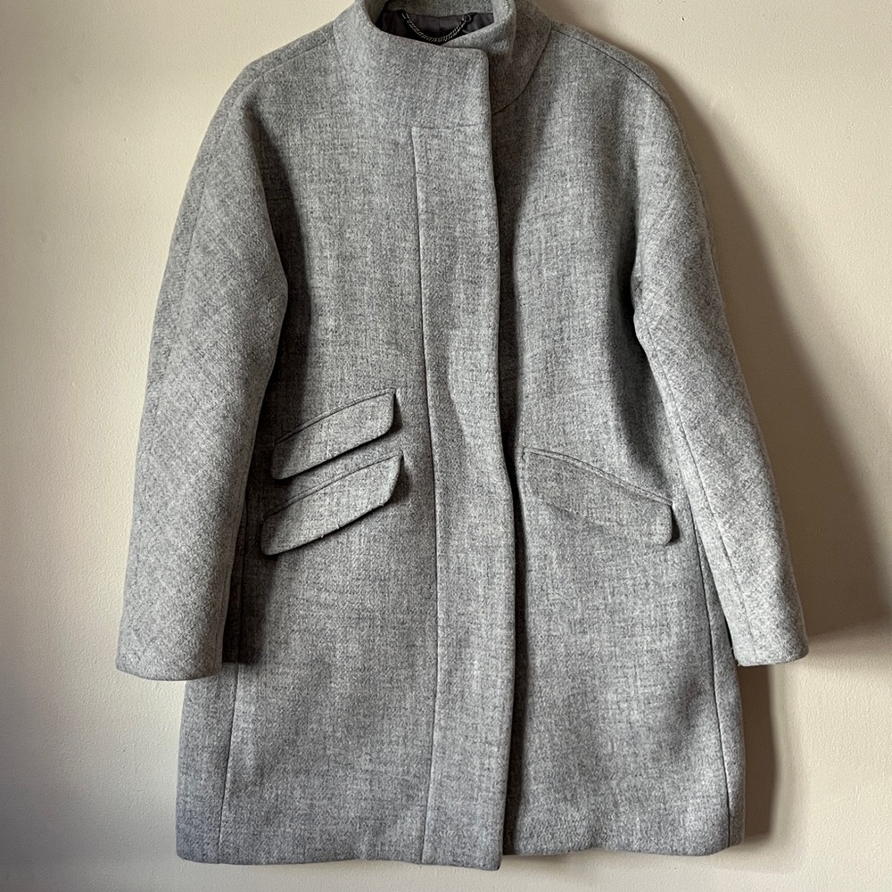 J. Crew Light Gray Women's Wool Coat - Picture 2 of 8